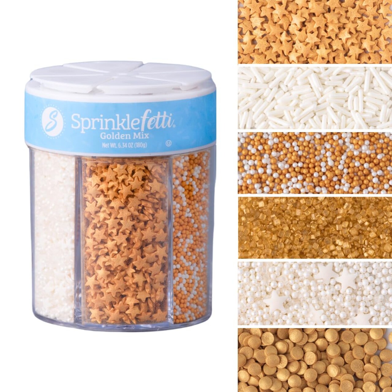 Heart Sprinkles, Valentines Day, Edible Sprinkle Mix, Heart Shapes, Jimmies, Perfect for Cake Decorations, Baking, Ice Cream, Cookies, Cupcake Topper (Gold)